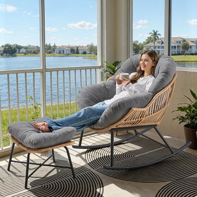 ONBRILL Papasan Rocking Chair - Image 3