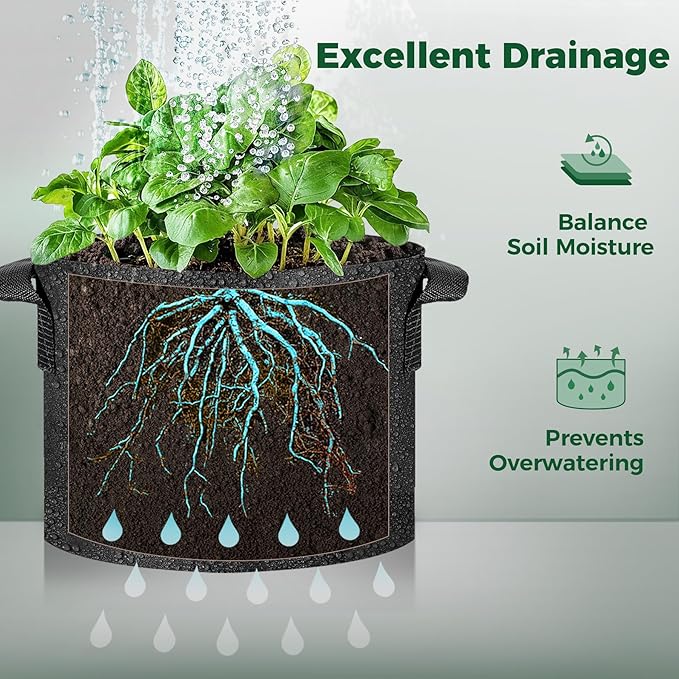 T4U 10 Gallon Grow Bags, Fabric Pots - Image 7