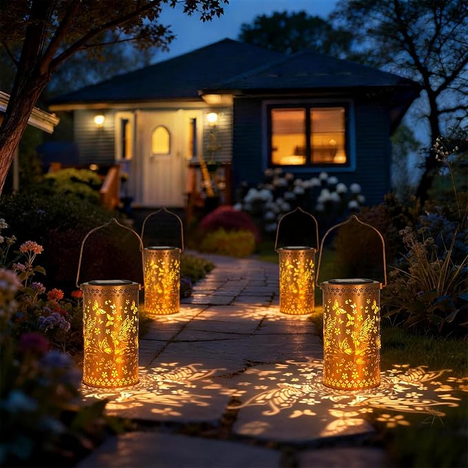 Solar Lanterns Outdoor Hanging Lantern Lights, Fairy Metal Decor - Image 7