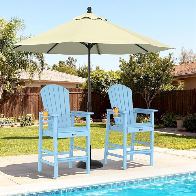 VINGLI Tall Adirondack Chair, All-Weather Plastic Adirondack Chair - Image 2