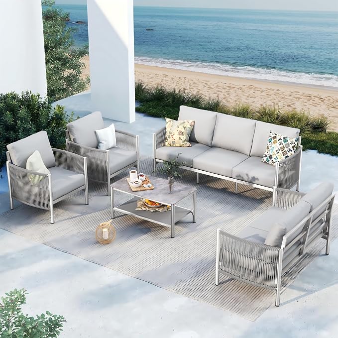 Aluminum Outdoor Patio Furniture Set by Oasbira