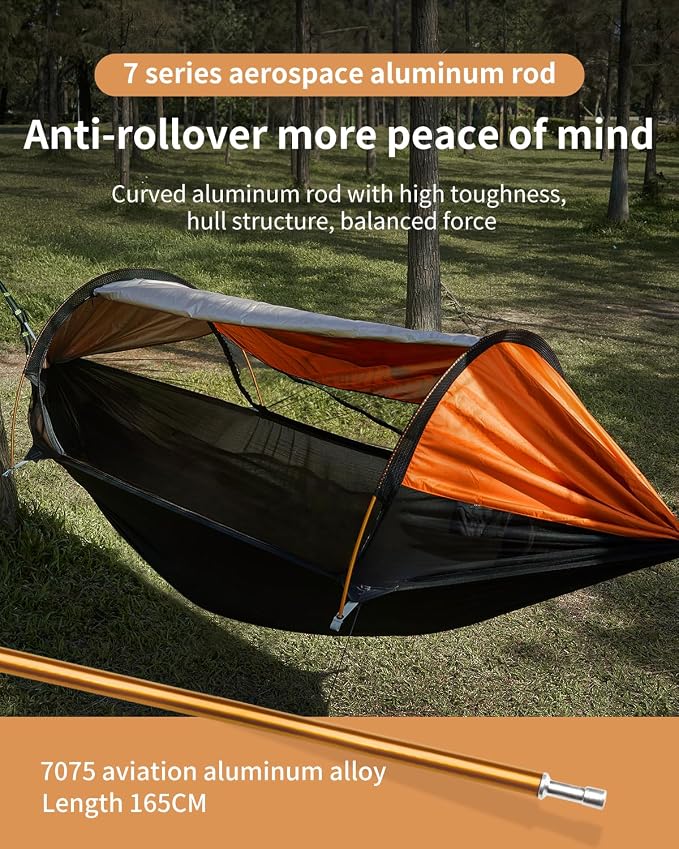 Camping Hammock Tent with Mosquito Net and Sunshade, Extra Large - Image 5