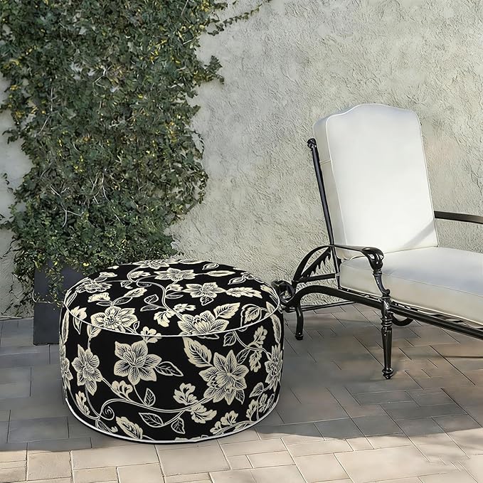 LVTXIII Indoor/Outdoor Extra Large Inflatable Ottoman Pouf D31 x H14 Inch - Image 2