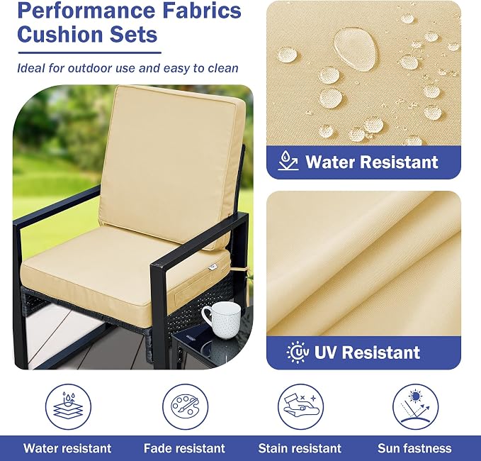 Outdoor Cushions, Outdoor Chair Cushions 22x22x3 Inch, Cushions - Image 4