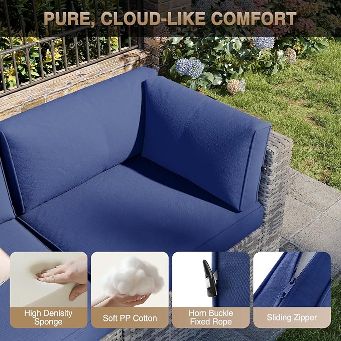 Aoxun Patio Furniture Sets, 7-Piece Outdoor Patio Furniture - Image 3