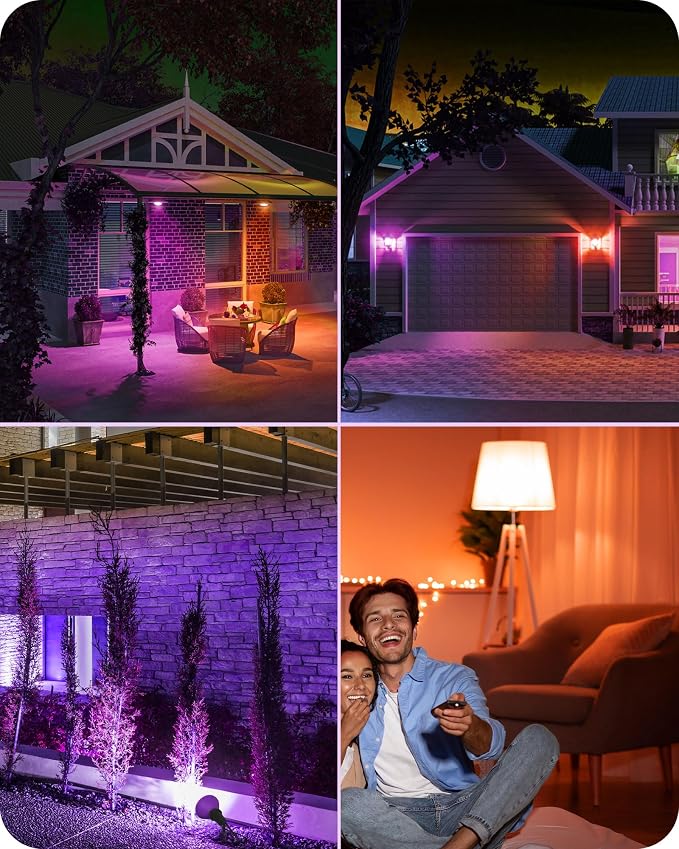 EDISHINE PAR38 Purple & Orange LED Flood Light Bulbs Outdoor, Dimmable LED - Image 6