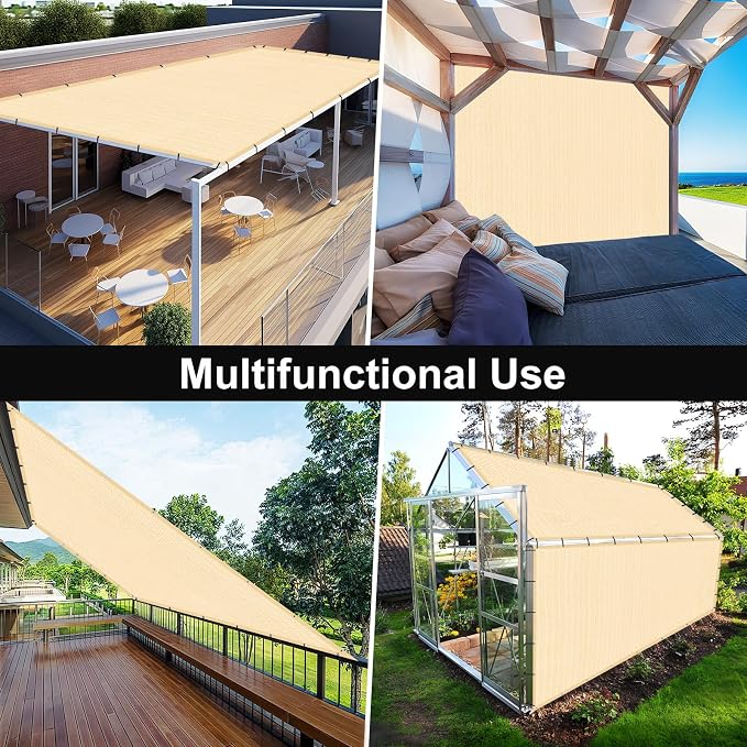 Artpuch 90% Sun Shade Cloth, 12 x 20 FT Pergola Shade Cover Canopy - Image 8