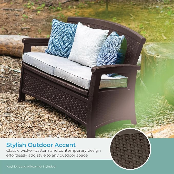 Suncast Outdoor Wicker Love Seat - Image 7