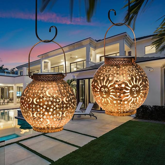 Go2garden 2Pack Solar Lanterns Outdoor Waterproof Garden Gifts - Image 8