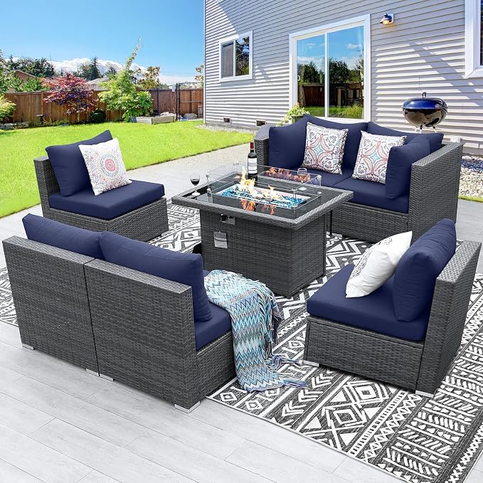 BULEXYARD 7 Piece High Back Outdoor Furniture Set - Image 2