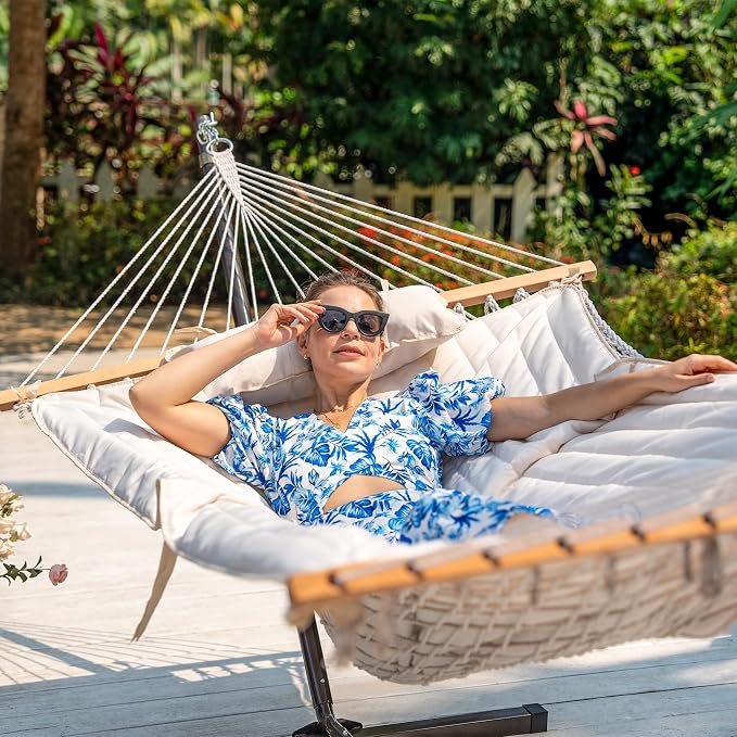 Lazy Daze Hammocks 2 Person Hammock Pad and Pillow Set, Double Polyester - Image 5