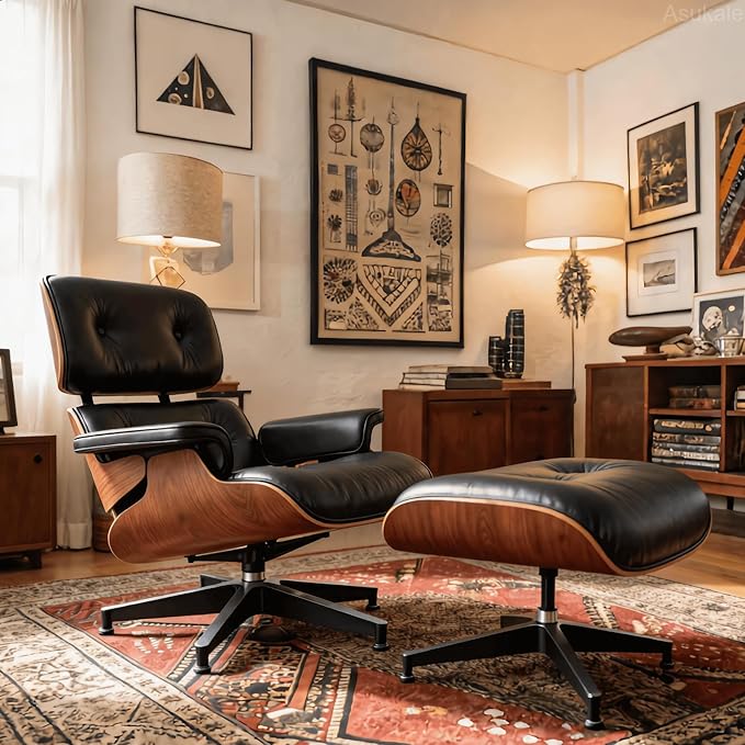 Top Grain Leather, Mid Century Chaise Lounge Chair Indoor, Chair - Image 2