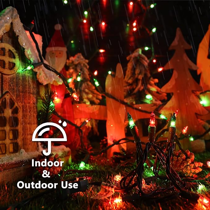 BrizLabs Red & Green Christmas Lights, UL Certified Incandescent Christmas - Image 5