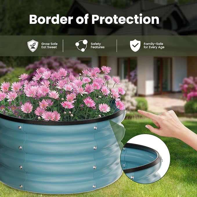 ZXZYHFTY Round Galvanized Raised Garden Bed kit, Round Large Metal Raised - Image 3