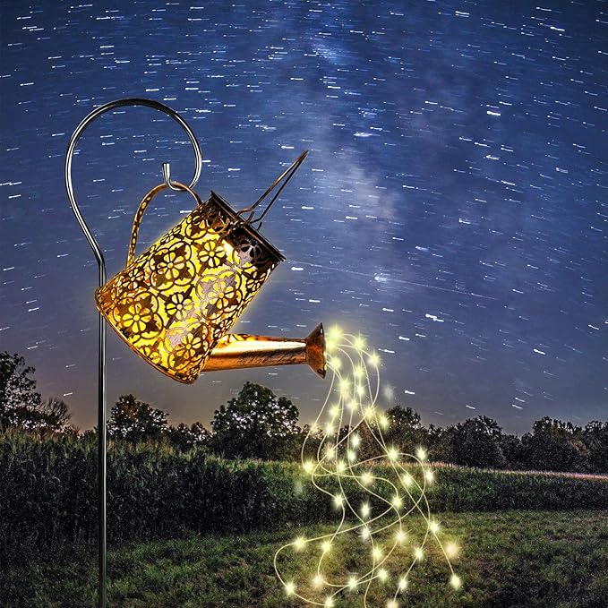 Solar Watering Can Lights with Cascading Lights, Solar Lantern Light Outdoor - Image 7