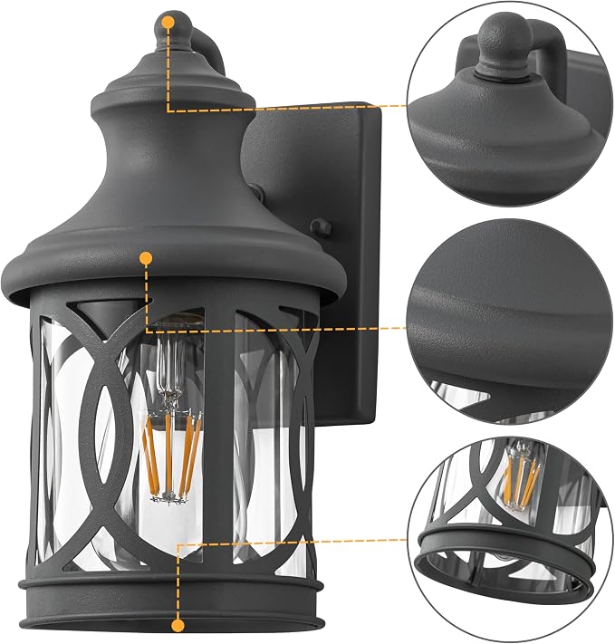 2-Pack Outdoor Wall Lights, Porch Lights, Waterproof Outdoor Wall Sconce - Image 3
