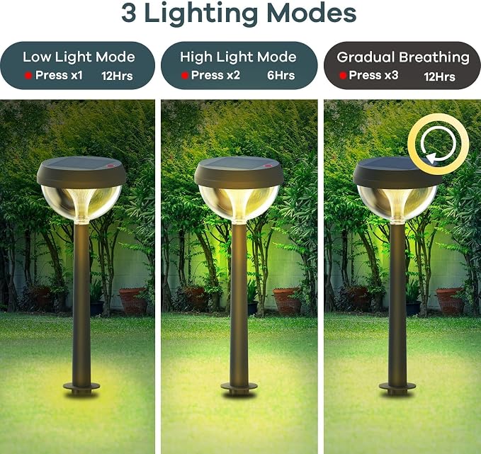 Linkind Solar Pathway Lights 8 Pack, Solar Lights Outdoor Warm White Waterproof - Image 4