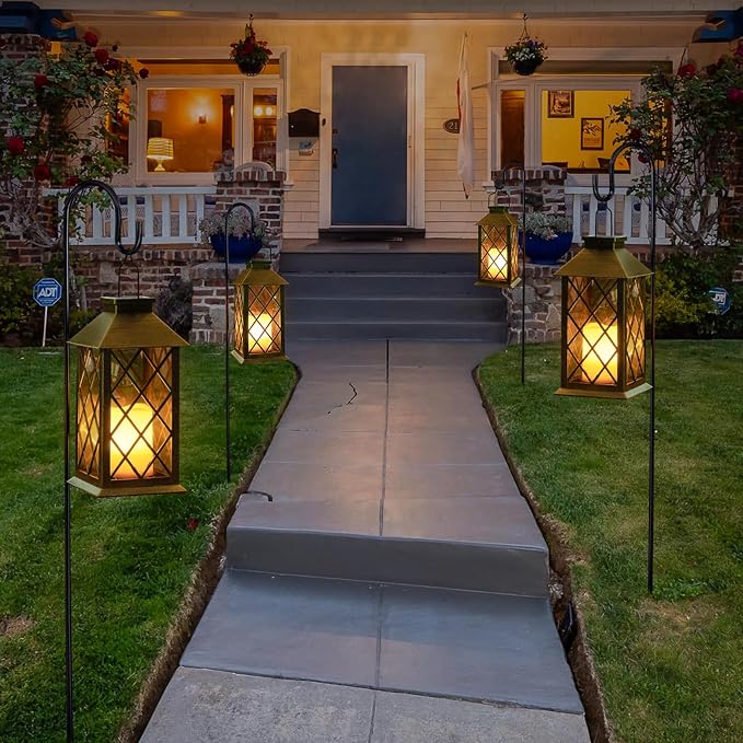 TAKE ME 14" Solar Lanterns Outdoor Waterproof Garden Lanterns Large Flickering - Image 6
