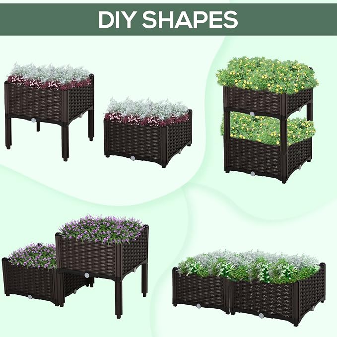 Outsunny 2 Piece Raised Garden Bed - Image 4