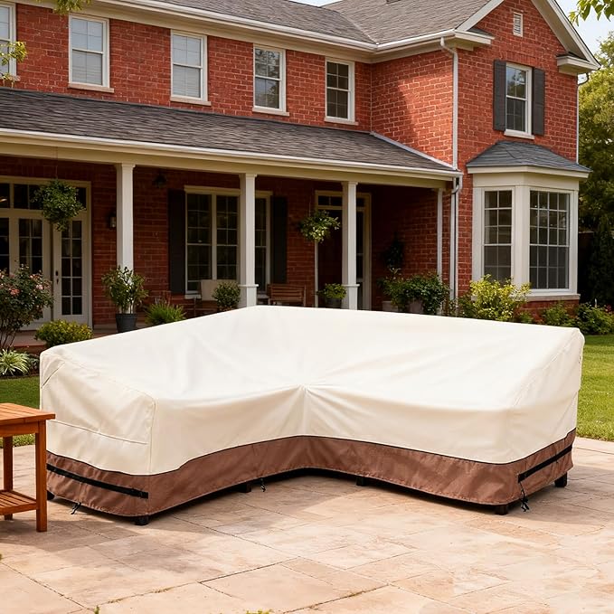 okcool Outdoor Sectional Sofa Cover Waterproof V Shaped Patio Furniture Covers - Image 5
