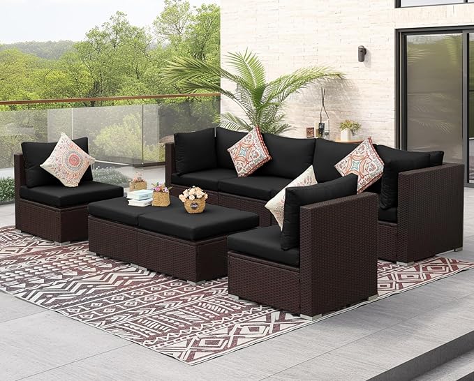 NICESOUL 8 Seater Modern Backyard Furniture Set, 29.3'' High Back Luxury Comfy - Image 2