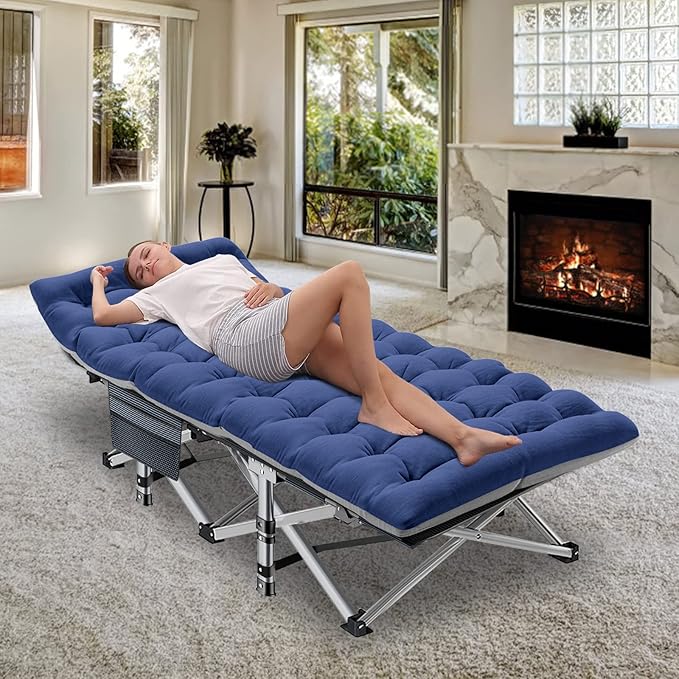 ABORON Camping Cot for Adult 28" Extra Wide, 2PK Heavy-Duty 1200D Oxford Cot - Image 8