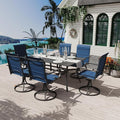 MELLCOM 7 Pieces Outdoor Dining Set, 6 Swivel Rocker Chairs by MELLCOM
