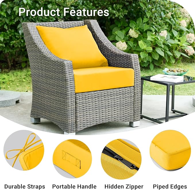 Outdoor Cushions for Patio Furniture, Outdoor Seat Cushion Set 24 x 24 x 4 Inch - Image 5