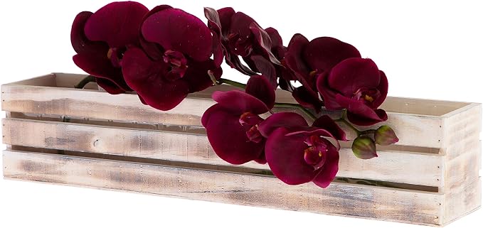 20" Rectangular Rustic Wood Planter - Image 4