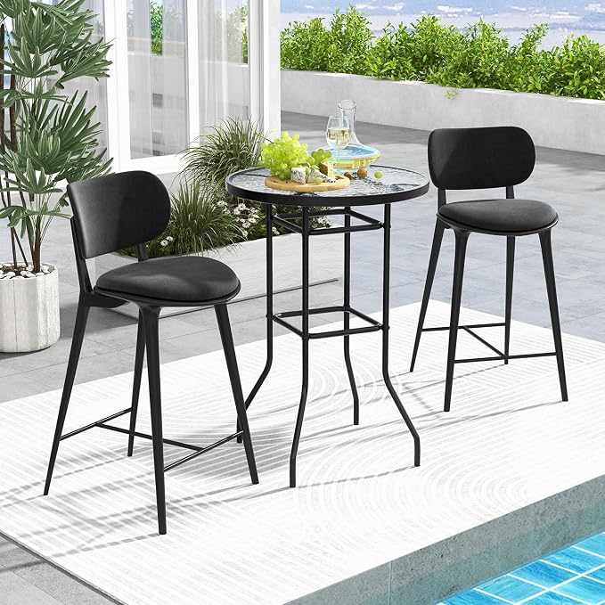 Tangkula 27 Inches Patio Bar Table, Round Bar Height Bistro Table - Image 9