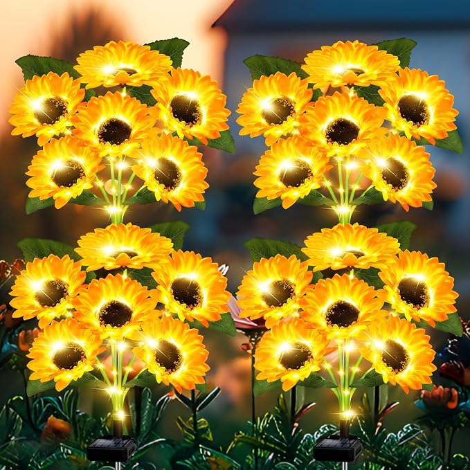 Solar Lights Outdoor Garden Decor, 4 Pack - Image 4