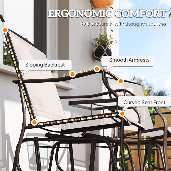 Outsunny Outdoor Glider Chairs - Image 8