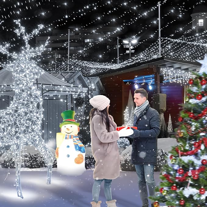 KNONEW 600ft 1500 LED String Lights Outdoor Christmas Lights 8 Modes & Timer - Image 6
