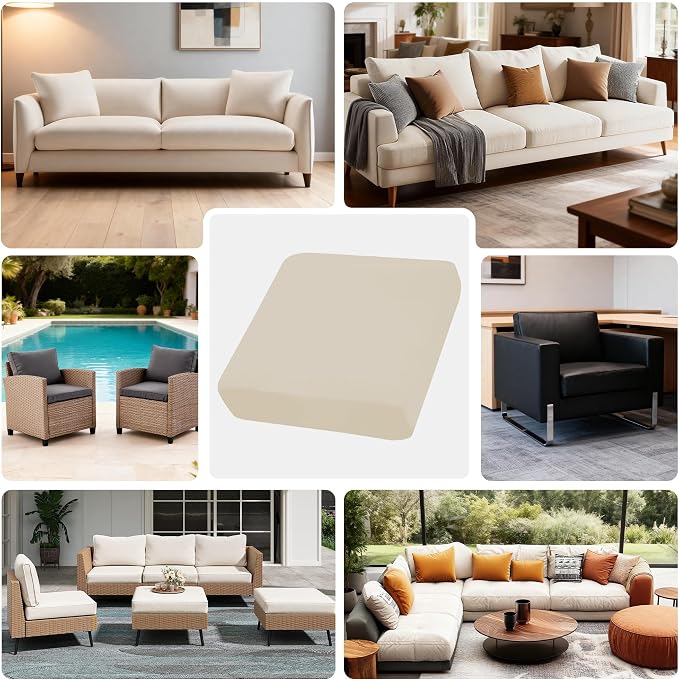 4Pcs Outdoor Cushion Covers, Patio Cushion Covers, Stretch Elastic Slipcovers - Image 3