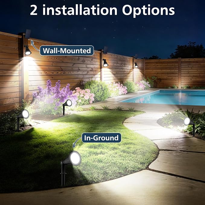 T-SUNUS Christmas Solar Powered LED Spot Light White 6000K, Separated Panel - Image 5