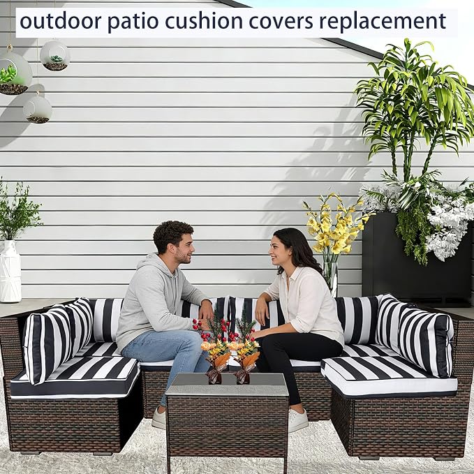 Outdoor Cushion Covers for Patio Furniture, Patio Cushion Covers Replacement - Image 6