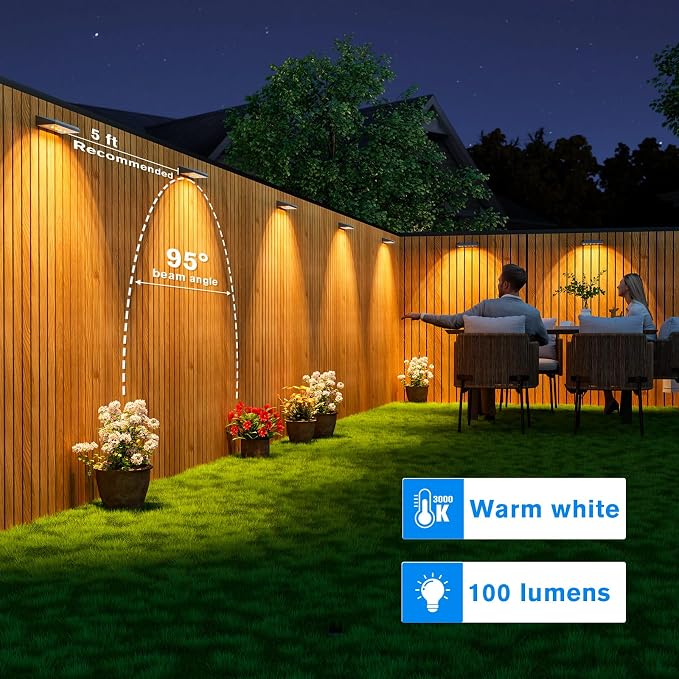 VOLISUN Solar Fence Lights 12-Pack - Image 3