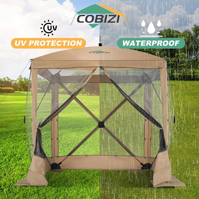 COBIZI 6x6 FT Pop up Gazebo Tent, Waterproof Instant Screen - Image 7