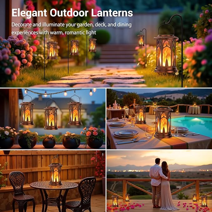 KOOPER Taller Solar Lanterns Outdoor Waterproof Hanging Solar Lantern Lights - Image 2