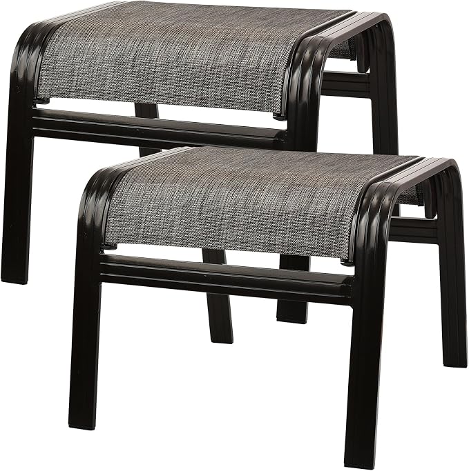 Patio Outdoor Ottoman Footstools Assembled Aluminum Footrest Side Table Small by Deguifei