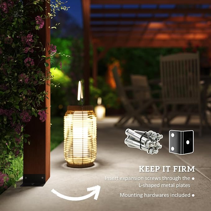 Outsunny 12' x 20' Outdoor Pergola, Wood Gazebo Grape Trellis - Image 5