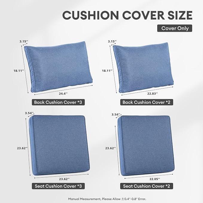 ovios Patio Cushion Covers, Waterproof Cushion Cover - Image 7