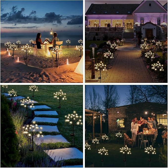 Solar Garden Lights Waterproof, Sola Lights Outdoor Decorative 4Pack, 80Led - Image 6