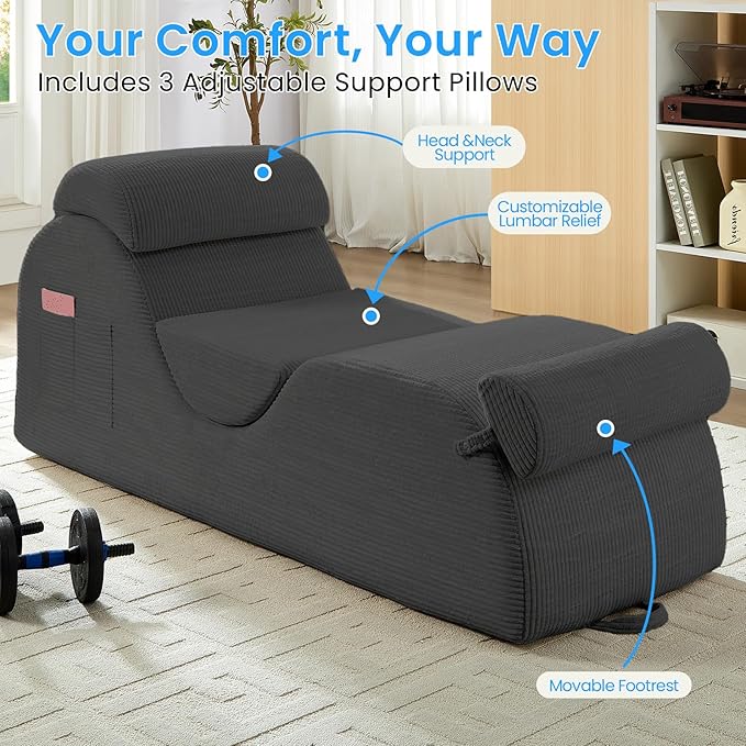 ijuicy 25" Wide Corduroy Yoga Chair, Yoga Lounge Chair - Image 5