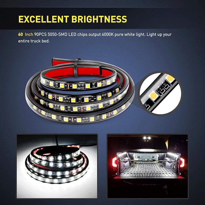 Nilight - TR-05 2PCS 60 Inch 180 LEDs Bed Strip Kit - Image 5