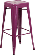 Flash Furniture Commercial Grade 30" High Backless Purple Indoor-Outdoor by FlashFurniture