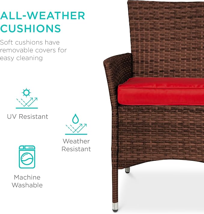 Best Choice Products 5-Piece Indoor Outdoor Wicker Dining Set Furniture - Image 4