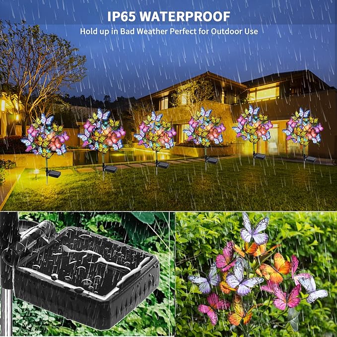 Solar Garden Lights Outdoor Waterproof Decorative Solar Lights Outdoor 2 Pack - Image 2