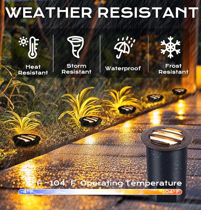 CLOUDY BAY 9W Low Voltage Landscape Lights, LED Well Lights, Grated Top - Image 7