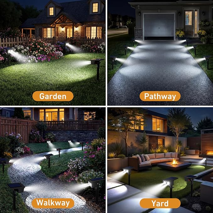 btfarm Solar Spot Lights Outdoor Waterproof, 4 Pack/3 Modes Motion Sensor Lights - Image 7